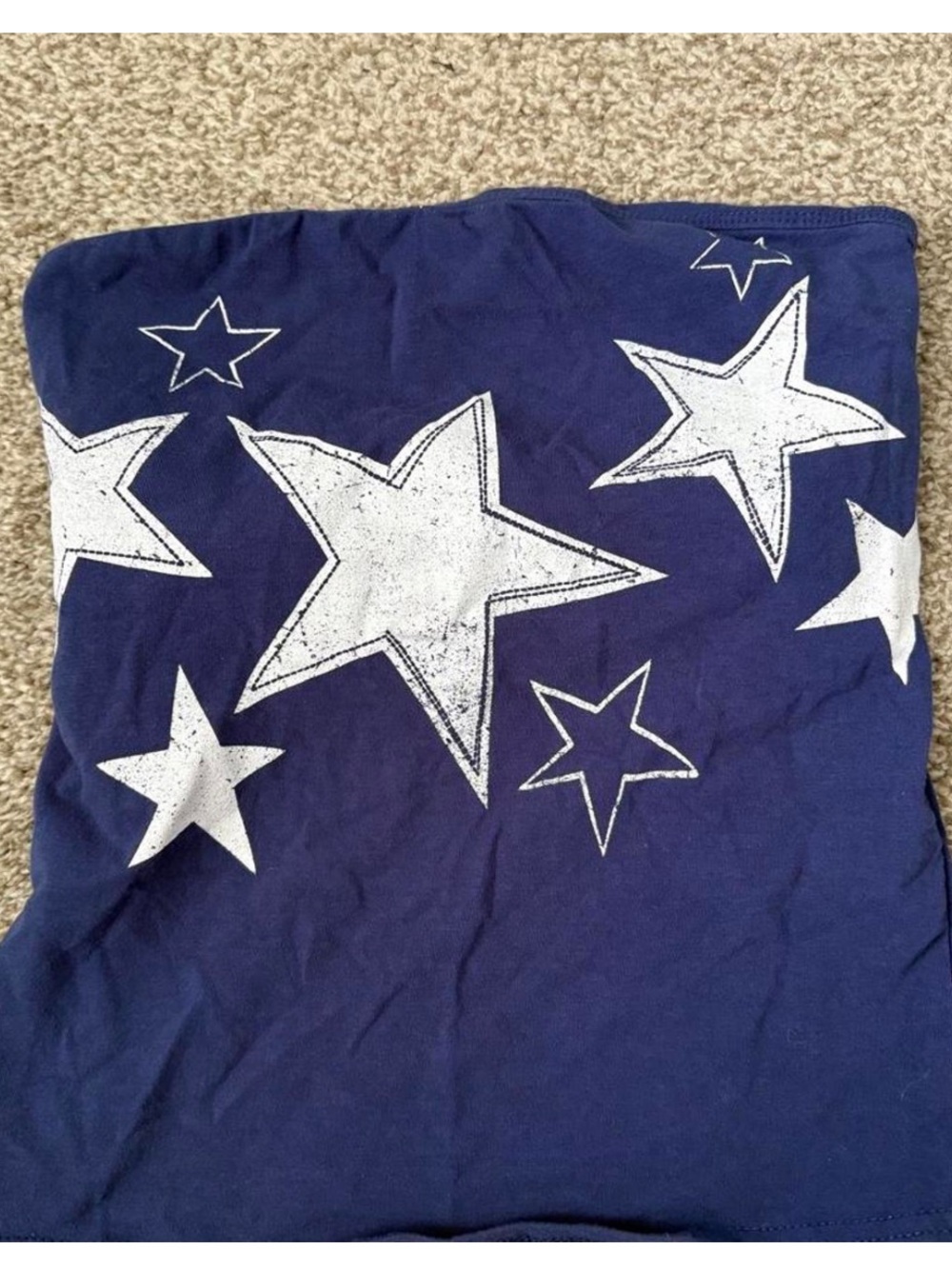 EUC Vinyl Icons Navy Blue Star Print Tube Top